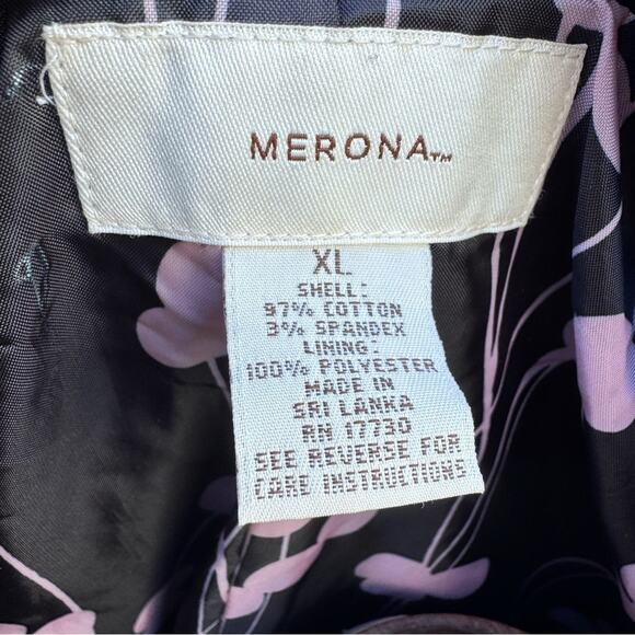 Merona Black Button Front Overcoat Jacket Lined Button Pockets & Back Women's XL - Picture 9 of 9